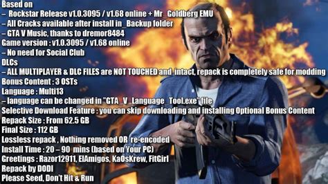 Grand Theft Auto V / GTA 5 – v1.0.3095/1.68 .